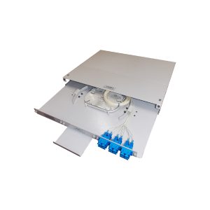 Distribuidor óptico de  1U de Rack color marfil  19” a 23”