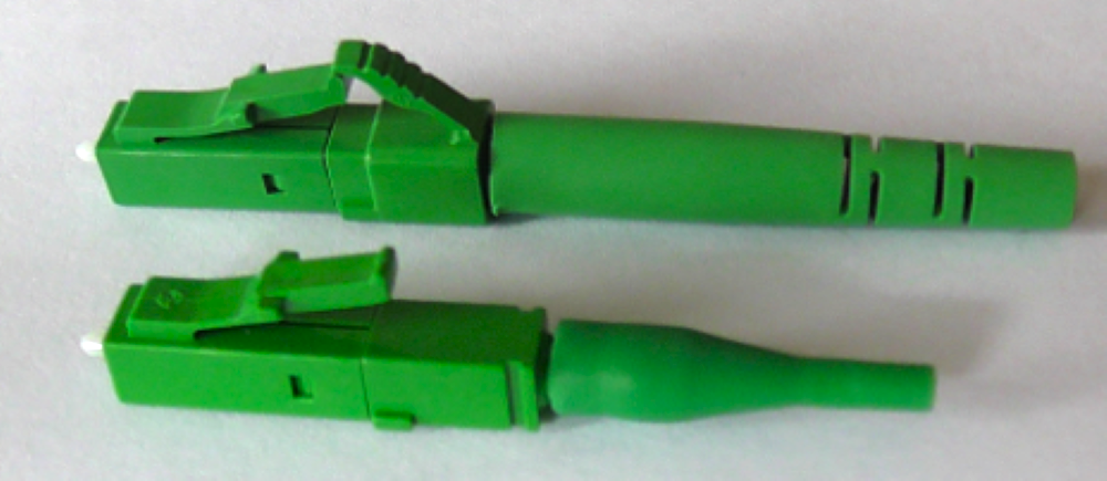 Conector LC Verde en ángulo APC (Simplex)